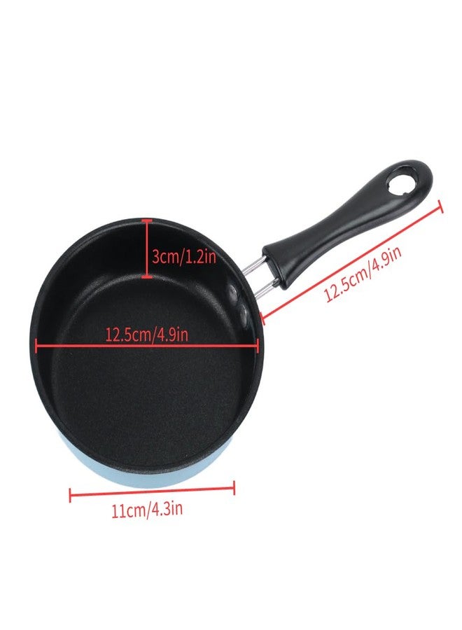 HAOHIZE Mini Nonstick Egg Pan, Non Stick Small Egg Frying Pan, Stainless Steel Small Omelet Pans with Handle, Blue - Image 2